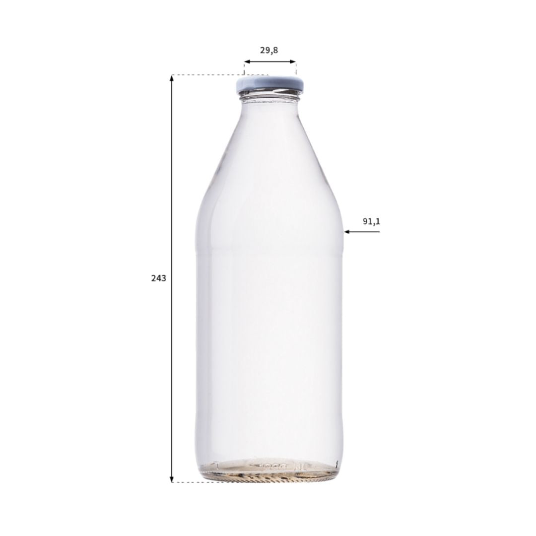 Botella de Vidrio Lechera 1 Litro – Alimentos Yuno