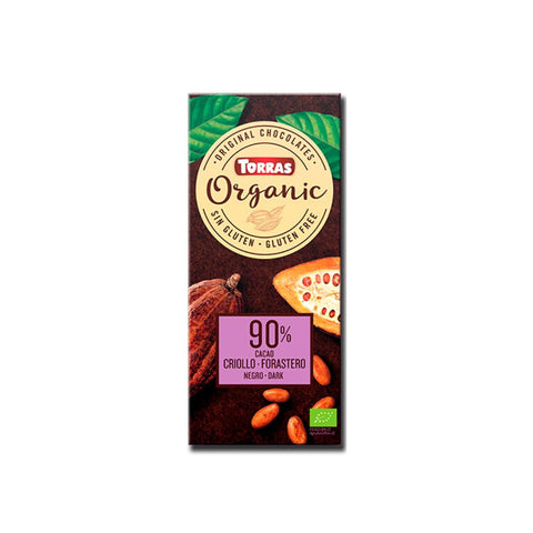 Chocolate Torras Orgánico 90% (Azúcar de Caña -Sin Gluten)