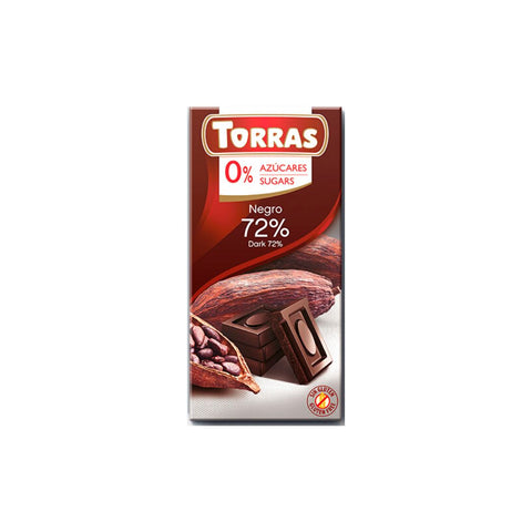 Chocolate Torras Zero 72% (Sin azúcar -Sin gluten)