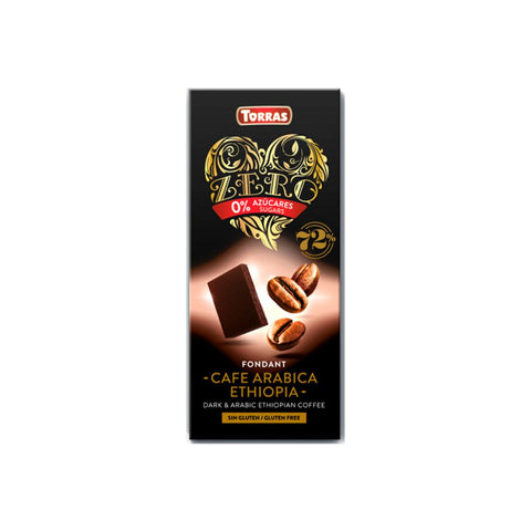 Chocolate Torras Zero con Café 72% (Sin azúcar -Sin gluten -Vegano)