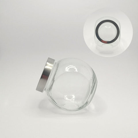 Frasco de vidrio con tapa Metalica transparente 350ml
